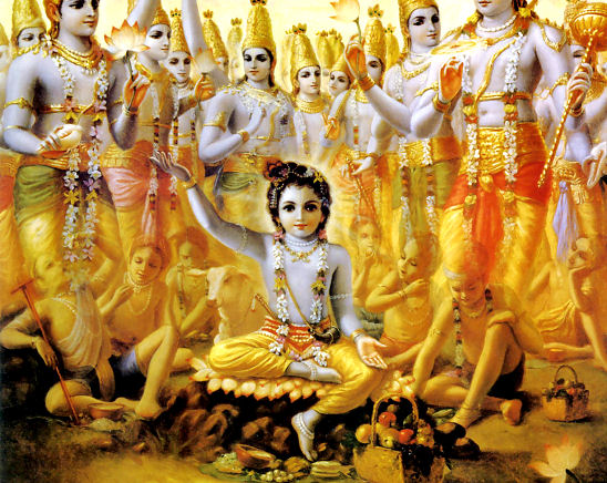 Krishna bewilders Brahma